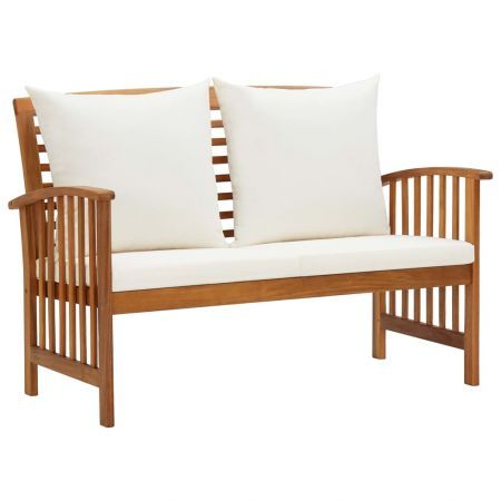 2 Piece Garden Lounge Set with Cushions Solid Acacia Wood