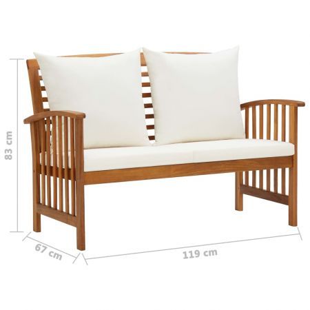 2 Piece Garden Lounge Set with Cushions Solid Acacia Wood