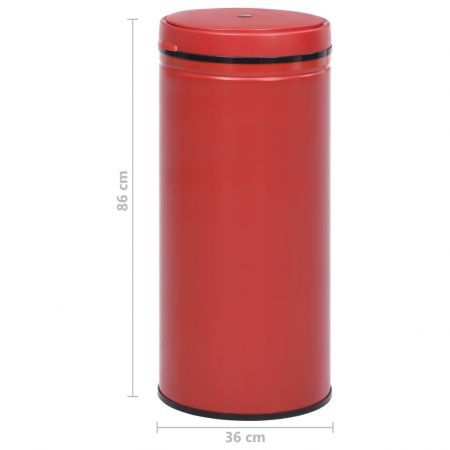 Automatic Sensor Dustbin 80 L Carbon Steel Red