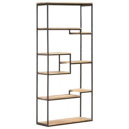 Bookcase 80x30x180 cm Rough Mango Wood