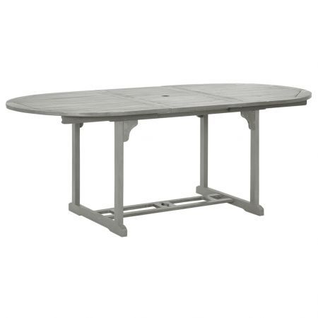 Garden Table Grey 200x100x75 cm Solid Acacia Wood