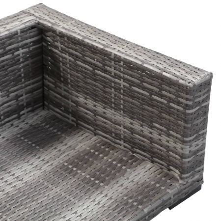 Dog Bed with Cushion Grey 90x60 cm Poly Rattan