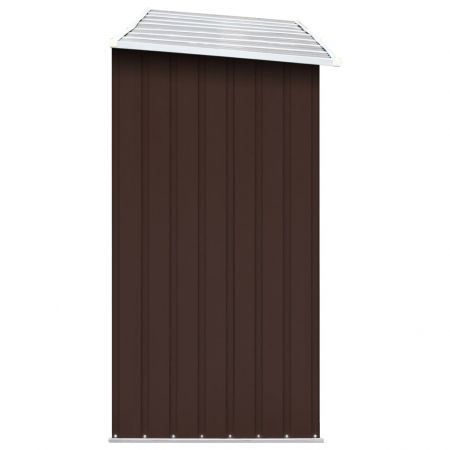 Garden Log Storage Shed Galvanised Steel 330x84x152 cm Brown