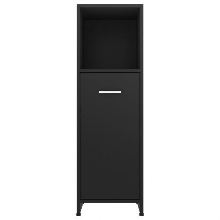 Bathroom Cabinet Black 30x30x95 cm Chipboard