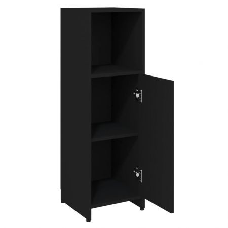 Bathroom Cabinet Black 30x30x95 cm Chipboard