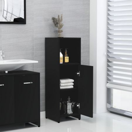 Bathroom Cabinet Black 30x30x95 cm Chipboard