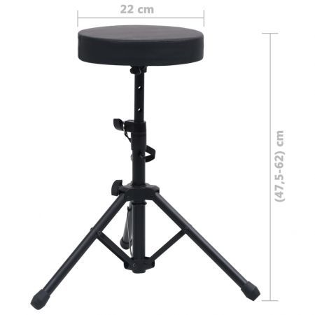 Adjustable Drum Stool Black Round