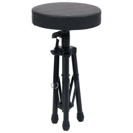 Keyboard Stand and Stool Set Black