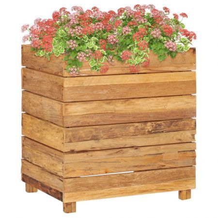 Raised Bed 50x40x55 cm Recycled Teak and Steel