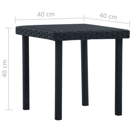 Garden Tea Table Black 40x40x40 cm Poly Rattan