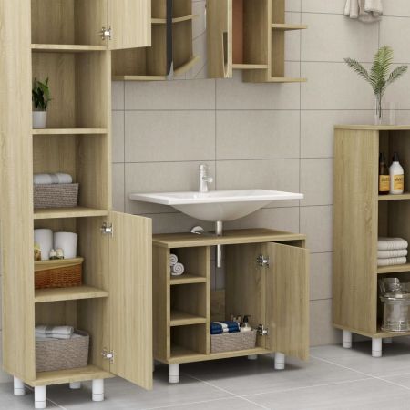 Bathroom Cabinet Sonoma Oak 60x32x53,5 cm Chipboard