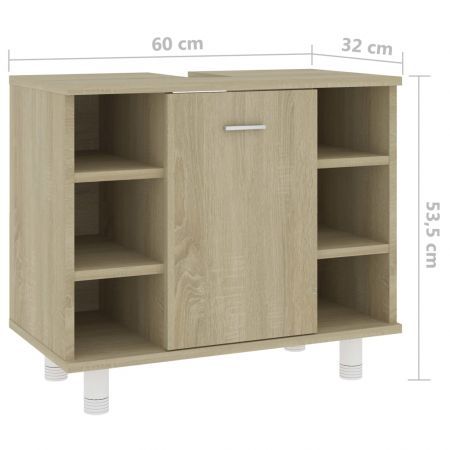 Bathroom Cabinet Sonoma Oak 60x32x53,5 cm Chipboard