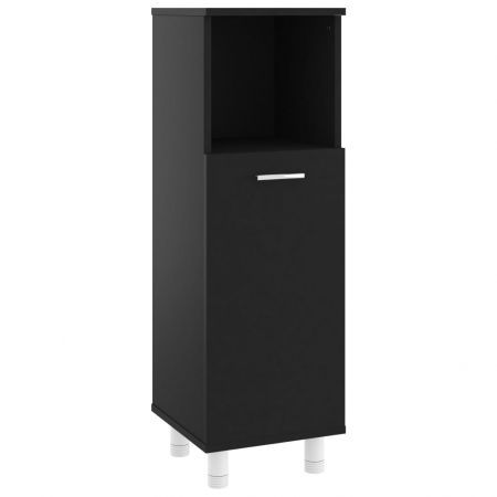 Bathroom Cabinet Black 30x30x95 cm Chipboard