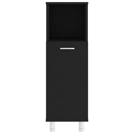 Bathroom Cabinet Black 30x30x95 cm Chipboard