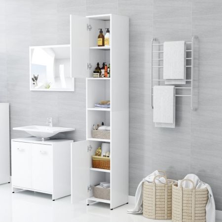 Bathroom Cabinet White 30x30x183.5 cm Chipboard