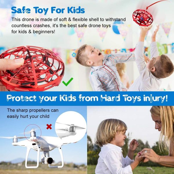 Hand Operated Drones, Mini Drone UFO Kids Drone with Led Lightsfor Boys Girls Adult