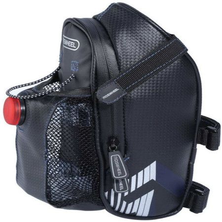 Waterproof Bike Saddle Seat Bag Water Bottle Holder Under Seat Water Bottle Pouch Repair Tool Storage Bag Cycling with Tail Light Riding Accessories