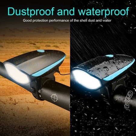 Bike Light with Loud Bike Horn, Rechargeable Bicycle Light Waterproof Cycling Lights, Bicycle Light Front with Loud Sound Siren, 3 Lighting Modes