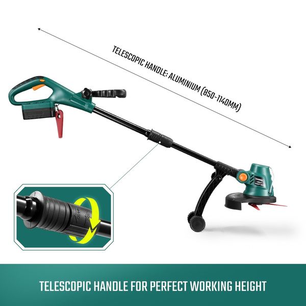 20V Cordless Grass Trimmer Hedge Turf Brush Cutter Edger Snipper Garden Tool