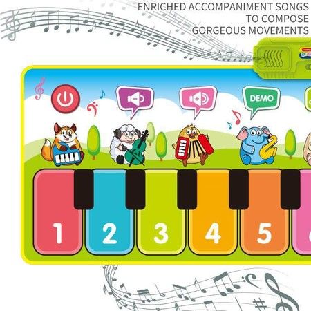 Kids Piano Mat, 39.5" X 14" Music Mats Keyboard Dancing Mat Electronic Touch Play Blanket Musical Carpet Toys