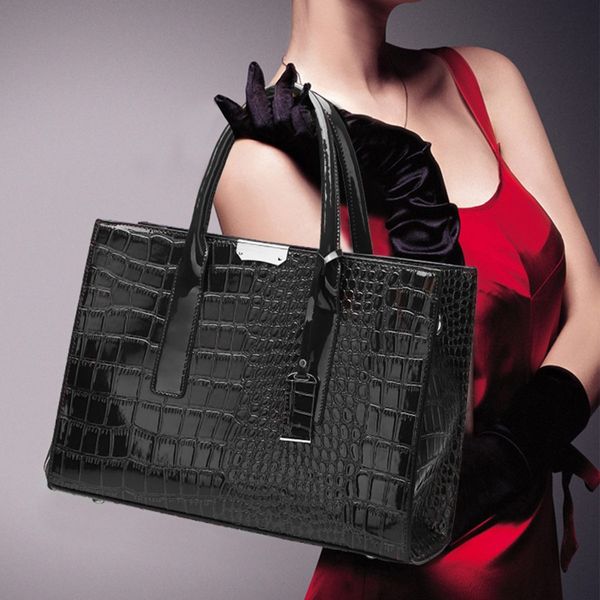 Luxury PU Leather Crocodile Ladies Handbag Purse Wallet Card Bag Shoulder Crossbody Bag