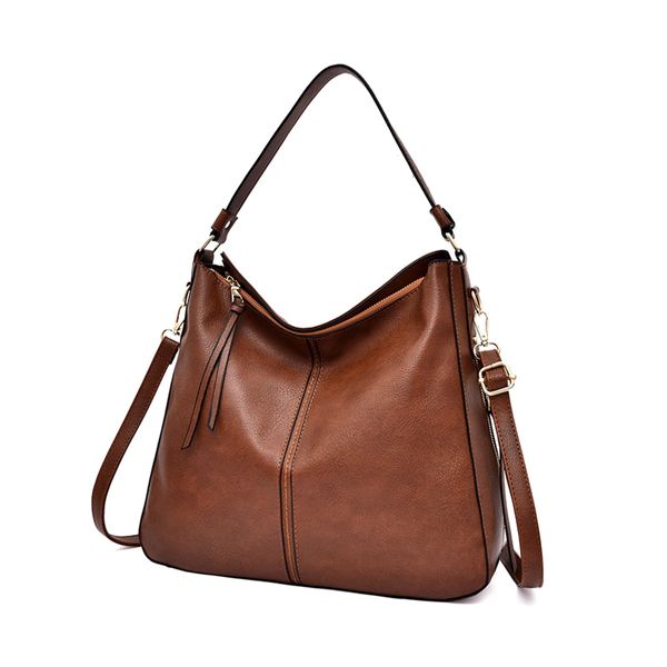 Large Fashion PU Leather Tote Bag Ladies Shoulder Crossbody Hobo Bag Brown