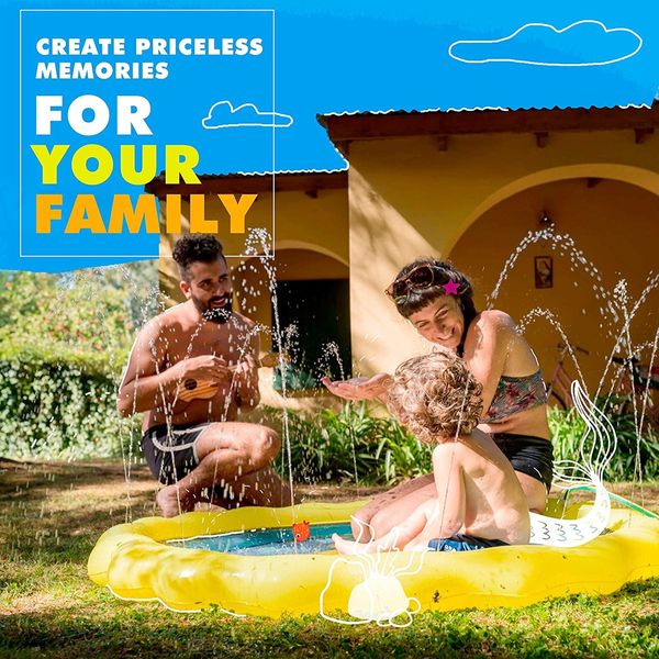 3-in-1 Sprinkler for Kids, Splash Pad, and Wading Pool for Babies and Toddlers