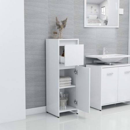 Bathroom Cabinet White 30x30x95 cm Chipboard