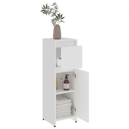 Bathroom Cabinet White 30x30x95 cm Chipboard