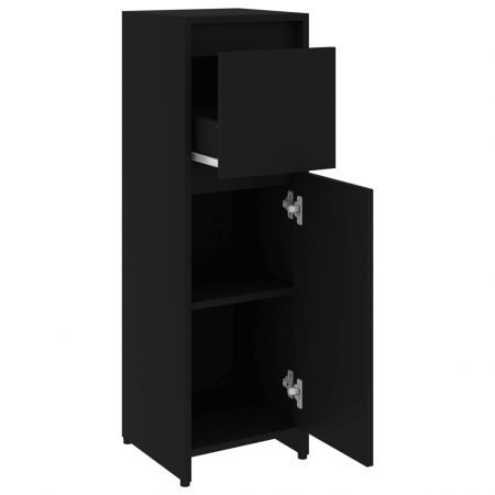 Bathroom Cabinet Black 30x30x95 cm Chipboard