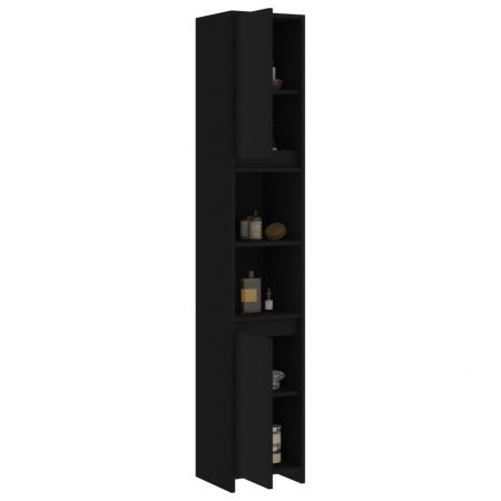 Bathroom Cabinet Black 30x30x183.5 cm Chipboard