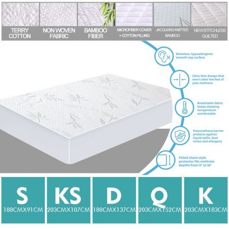 DreamZ Terry Cotton Fully Fitted Waterproof Mattress Protector in Double Size