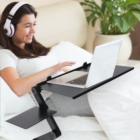 Foldable Laptop Desk Adjustable Sofa Table Tray Stand Mouse Pad Portable Cooling