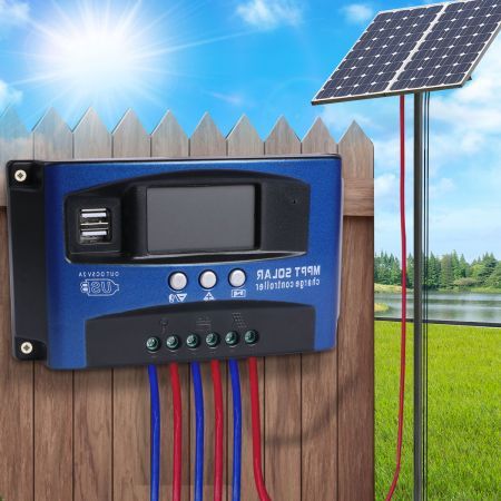 100A Solar Panel Charge Controller 12V 24V Regulator Auto Dual USB Mppt Battery