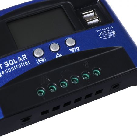 50A Solar Panel Charge Controller 12V 24V Regulator Auto Dual USB Mppt Battery