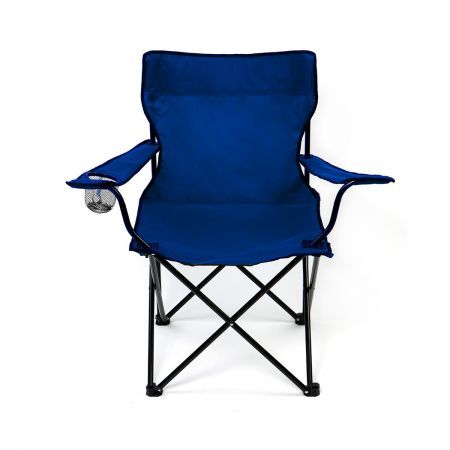 2Pcs Folding Camping Chairs Arm Foldable Portable Outdoor Fishing Picnic Chair Blue