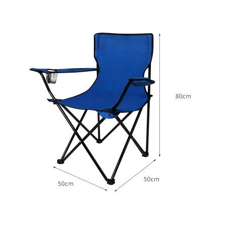 2Pcs Folding Camping Chairs Arm Foldable Portable Outdoor Fishing Picnic Chair Blue