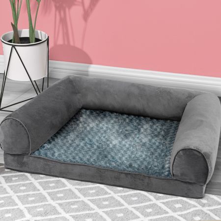 Pet Bed Sofa Dog Bedding Soft Warm L Cover Grey Cover Large