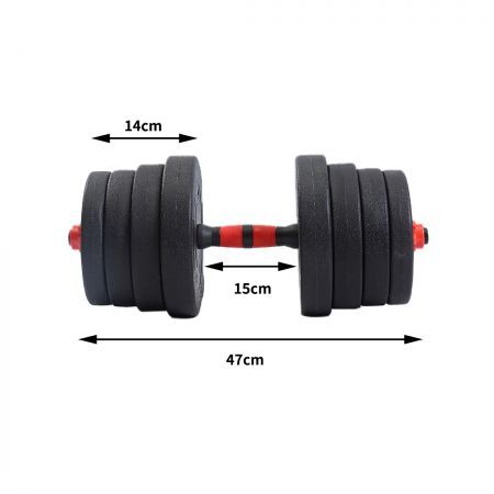 Dumbbells Barbell Weight Set 30KG Adjustable Rubber Home GYM Exercise Fitness