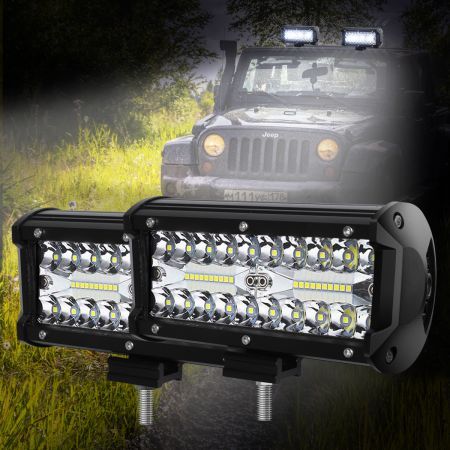 2x 6inch LED Light Bar Work Flood Spot Beam Lamp Offroad Caravan Strip Lights