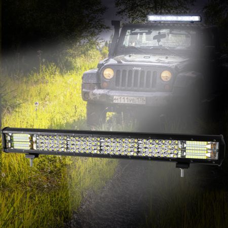 LED Light Bar Work Flood Spot Beam Lamp Offroad Caravan Camping Strip Lights360W