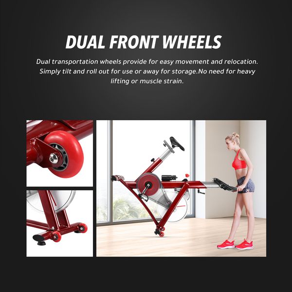 Genki Exercise Bike Spin Bike Stationary Bike Indoor Cycling Magnetic Resistance with LCD Monitor