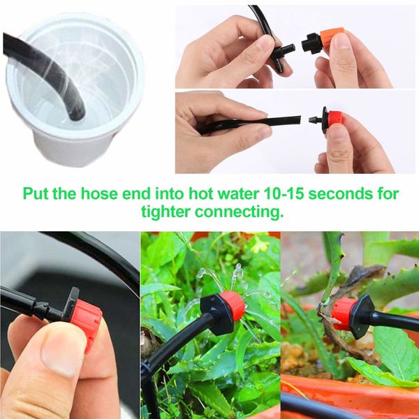 30M 149PCS Plant Watering Mist Cooling Irrigation System Hose Nozzles sprinklers Automatic KITS for Garden, Greenhouse, Patio, Lawn