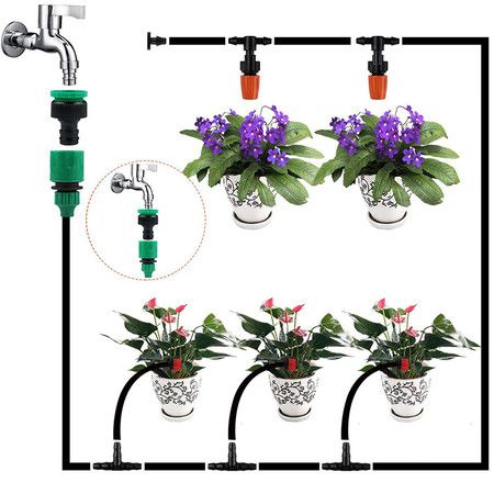 30M 149PCS Plant Watering Mist Cooling Irrigation System Hose Nozzles sprinklers Automatic KITS for Garden, Greenhouse, Patio, Lawn