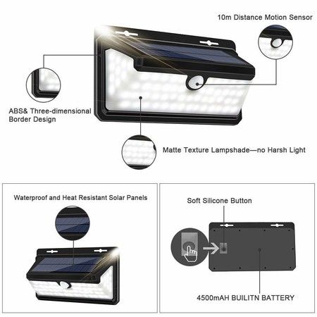 Solar Wall Lamp Villa LED Outdoor Bracket Light Courtyard Wall Lights Landscape Sensor Light Aisle Lights Three-in-one Waterproof