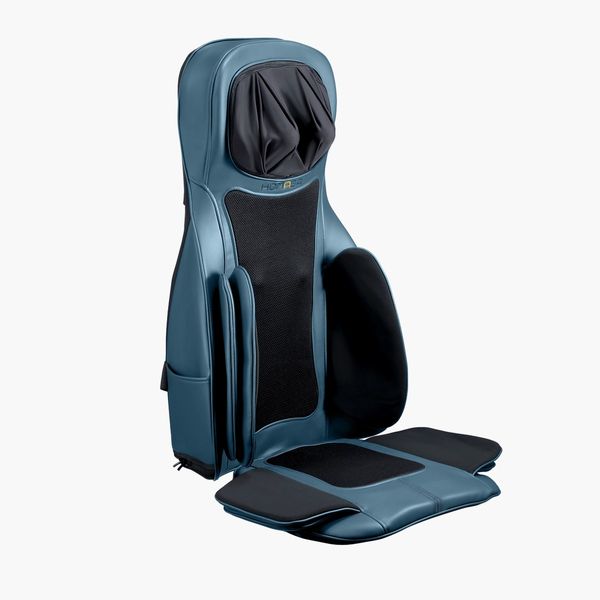 Blue Air Compression Shiatsu Rotating Massage Seat Cushion Neck Back Full Body Massager