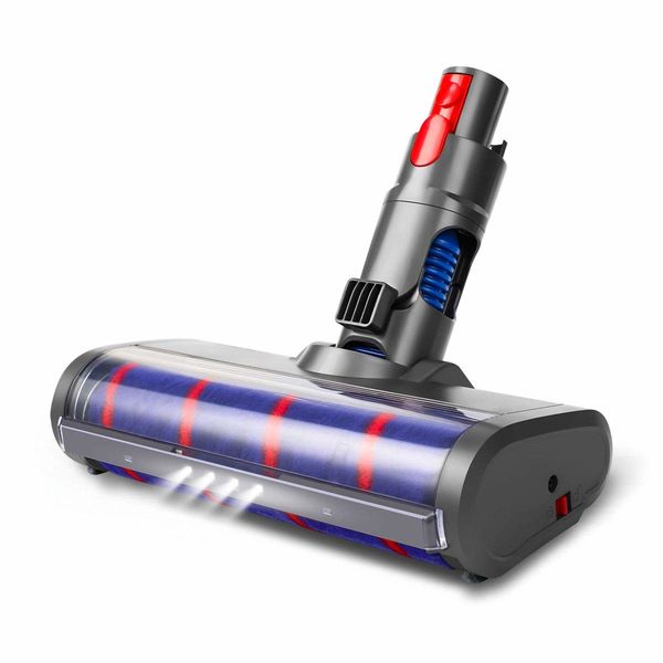 LED Headlight Soft Roller Cleaner Head Compatible with Dyson V11 V10 V8 V7 Cordless Stick Vacuum Cleaner