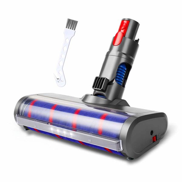 LED Headlight Soft Roller Cleaner Head Compatible with Dyson V11 V10 V8 V7 Cordless Stick Vacuum Cleaner