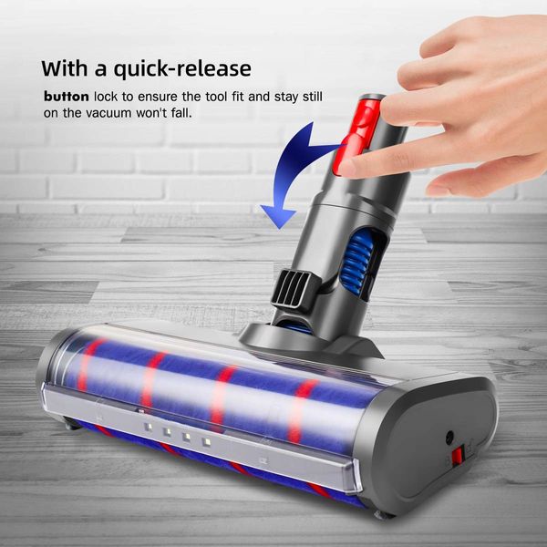 LED Headlight Soft Roller Cleaner Head Compatible with Dyson V11 V10 V8 V7 Cordless Stick Vacuum Cleaner