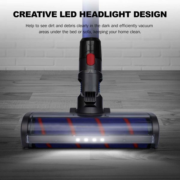 LED Headlight Soft Roller Cleaner Head Compatible with Dyson V11 V10 V8 V7 Cordless Stick Vacuum Cleaner